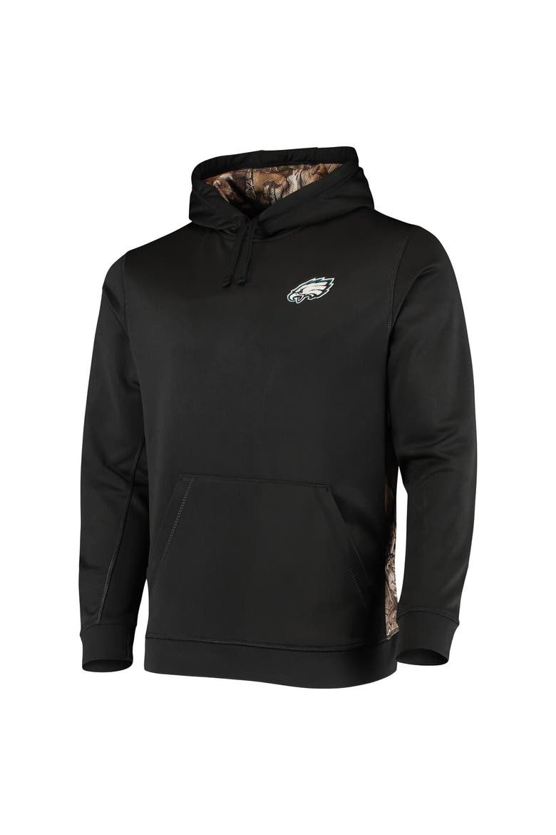 Men's Dunbrooke Black/Realtree Camo Philadelphia Eagles Logo Ranger Pullover Hoodie, Alternate, color, Black