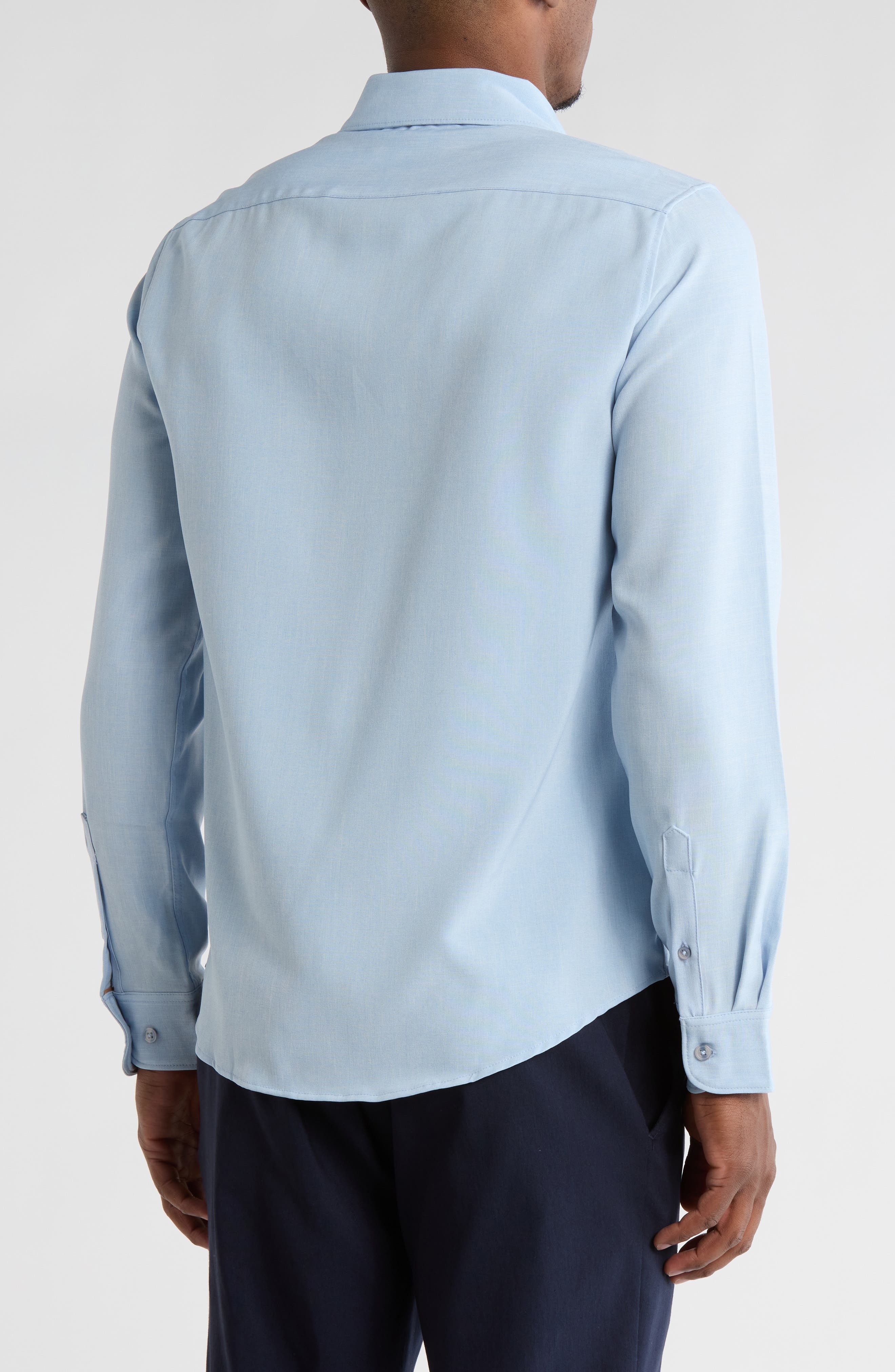 Solid Stretch Button-Up Shirt - image 2