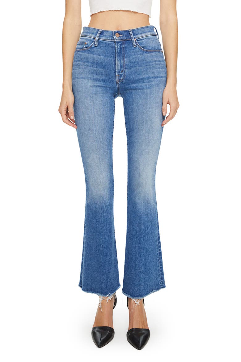 Frayed High Waist Flare Jeans, Main, color, MEET CUTE