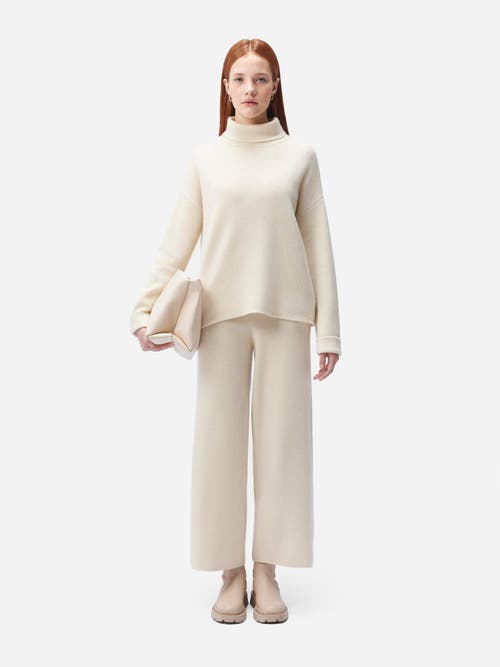 Gobi Mongolian Cashmere Organic Color Cashmere Roll-neck Sweater In Off White