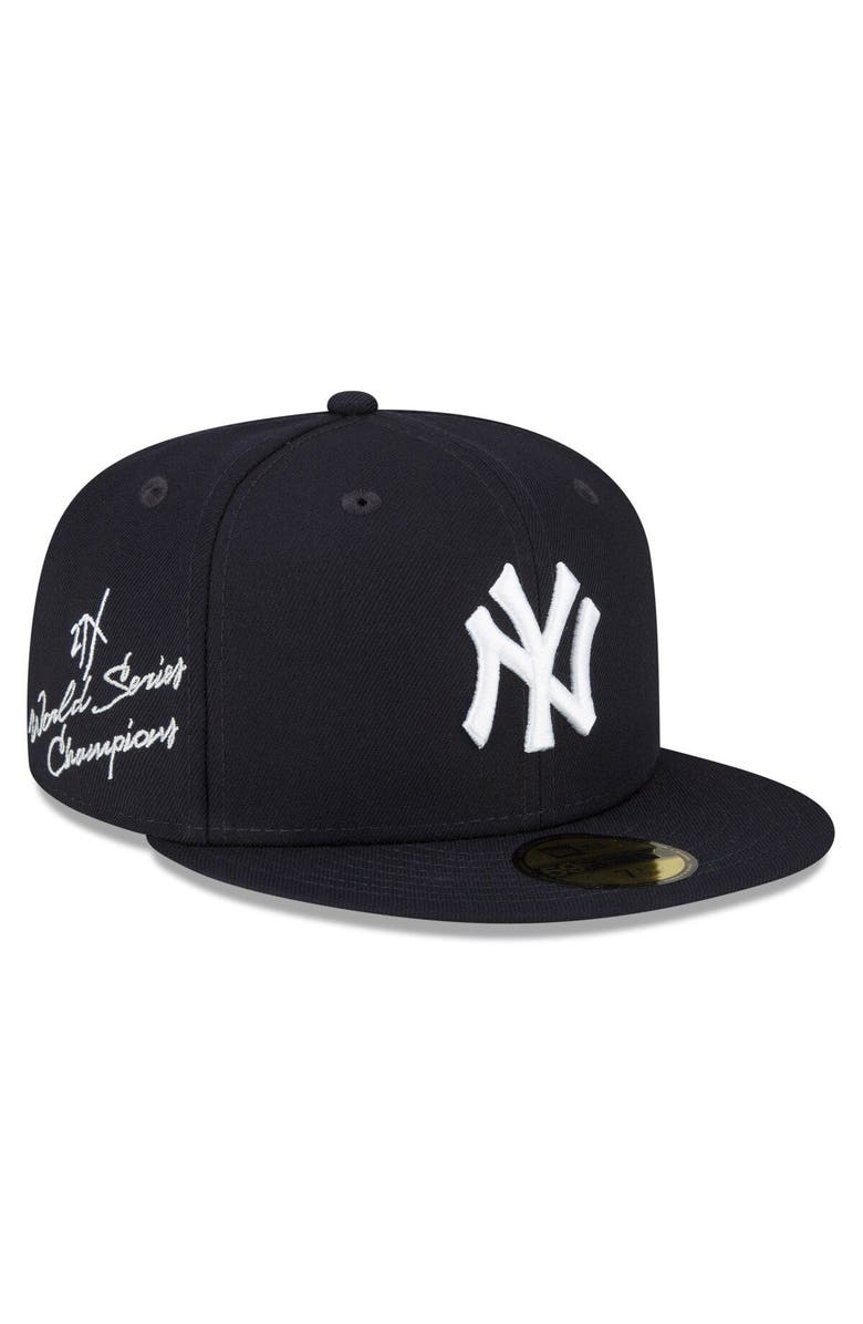 New Era Men's New Era Navy New York Yankees 27-Time World Series Champions Undervisor 59FIFTY Fitted Hat, Main, color, 
