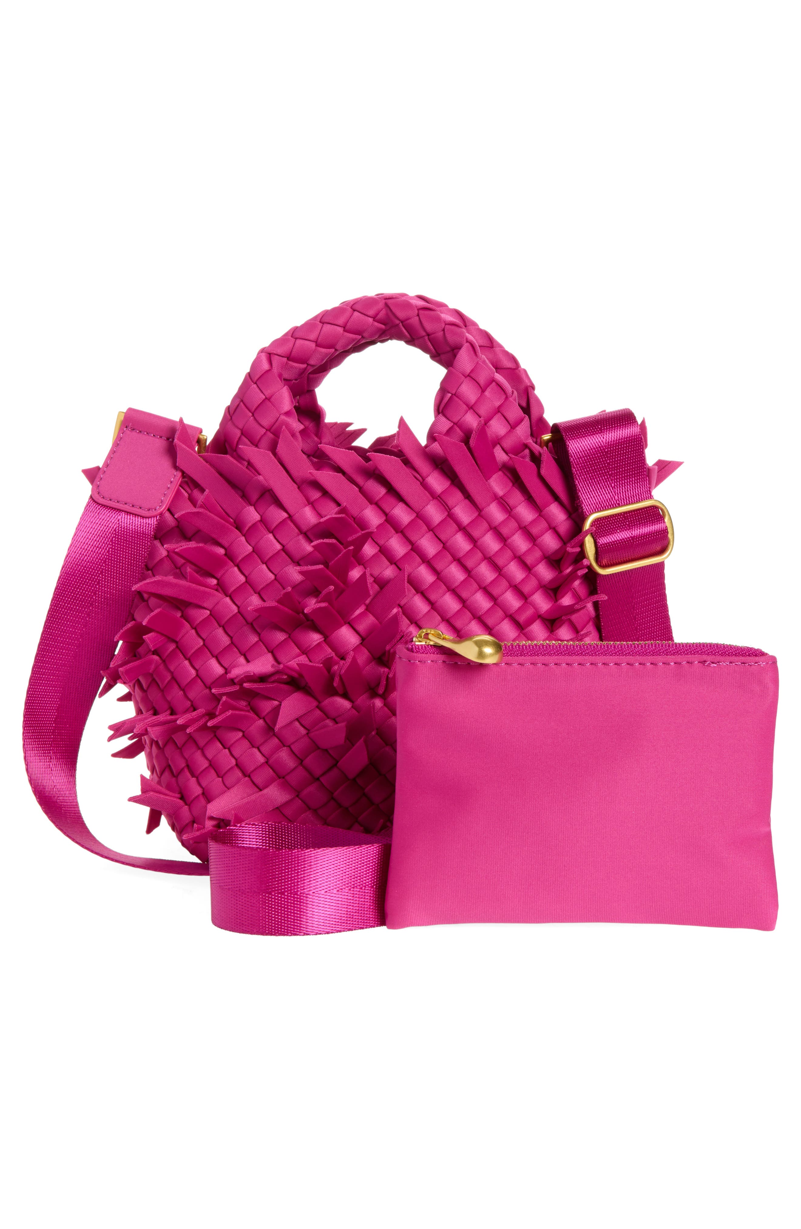 St. Barths Petite Fray Tote, Alternate, color, BERRY
