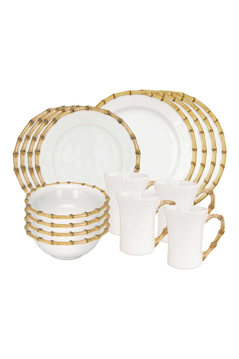 Bamboo Ceramic 16-Piece Dinnerware Set, Main, color, BAMBOO NATURAL