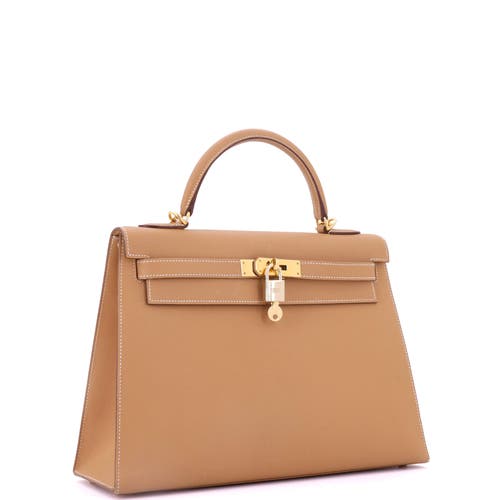 Pre-owned Hermes  Hermes Kelly Handbag Brown Epsom With Gold Hardware 32 In Brown