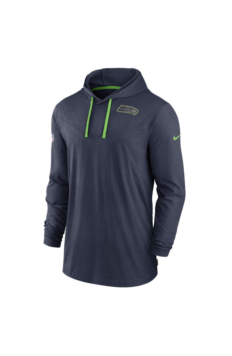 Nike Men's Nike College Navy Seattle Seahawks Sideline Pop Performance Pullover Long Sleeve Hoodie T-Shirt, Alternate, color, 