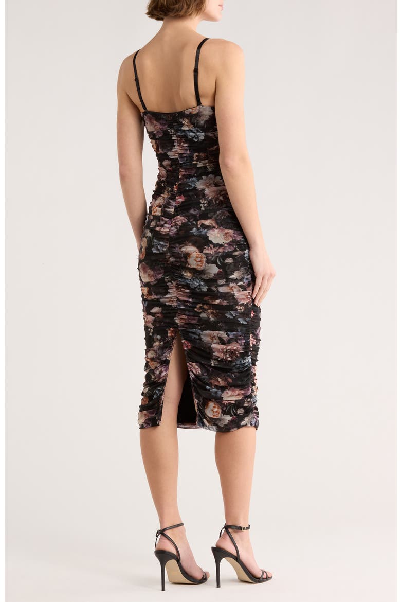 Caprice Midi Dress, Alternate, color, BLACK MULTI VINTAGE OIL FLOWER
