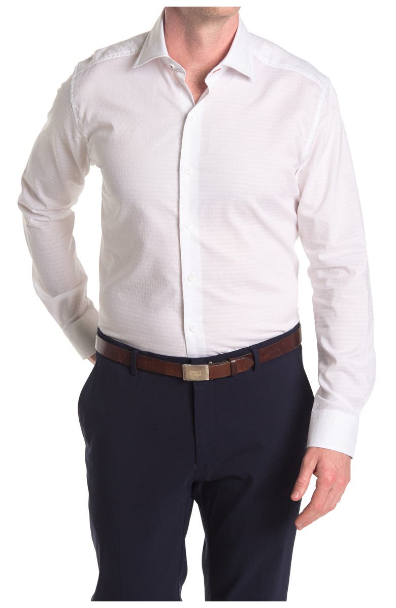 Zanella Jacquard Print Long Sleeve Tailored Fit Shirt, Main, color, 