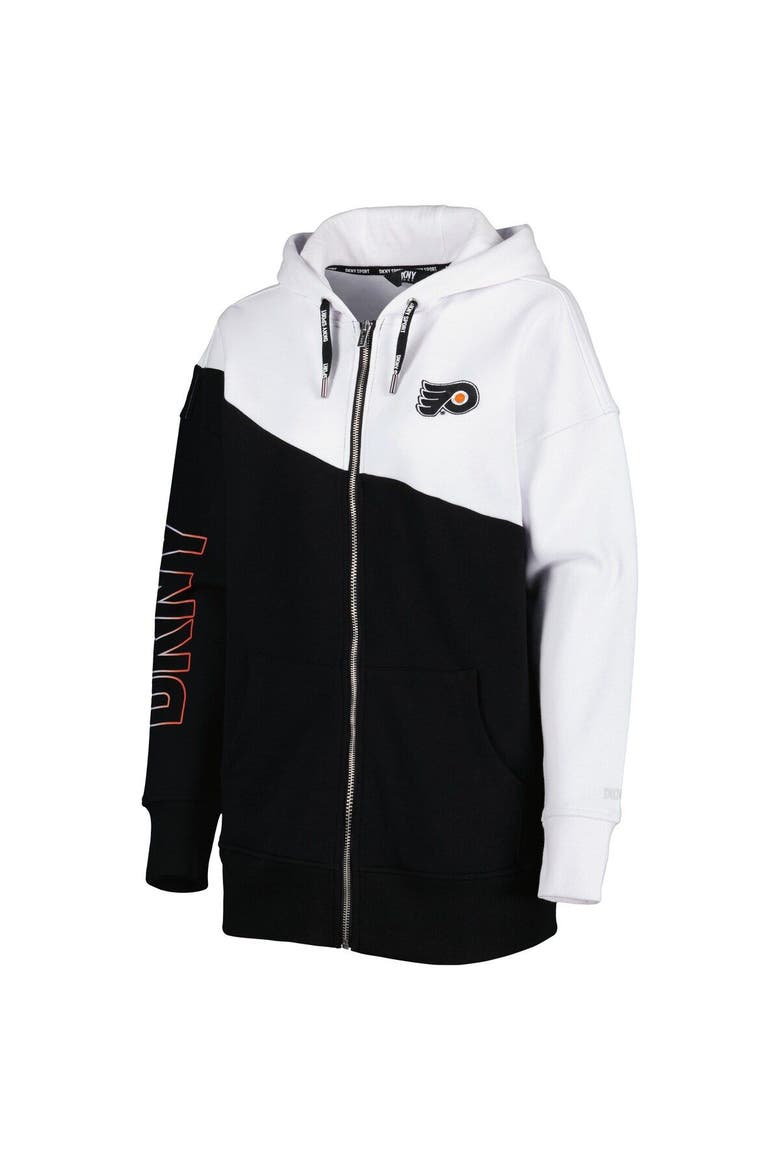Women's DKNY Sport Black/White Philadelphia Flyers Gina Full-Zip Hoodie, Alternate, color, Black