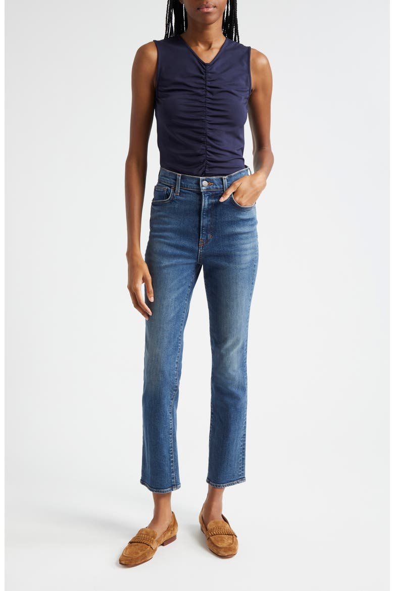 Neeta Center Ruched Sleeveless Knit Top, Alternate, color, NAVY