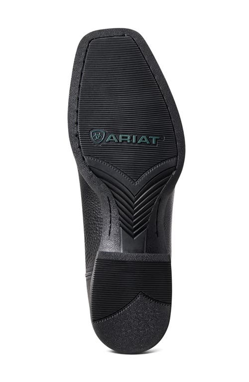 Ariat Sport Herdsman Square Toe Cowboy Boot In Black Deertan
