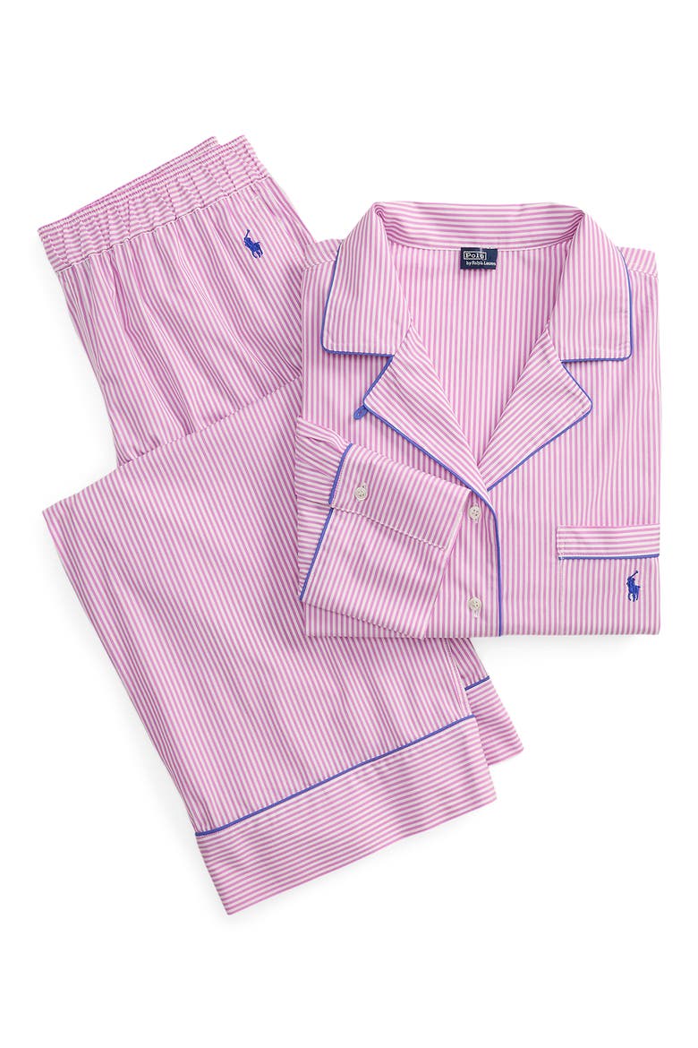 Core Stripe Cotton Pajamas, Alternate, color, VIOLET MEADOW