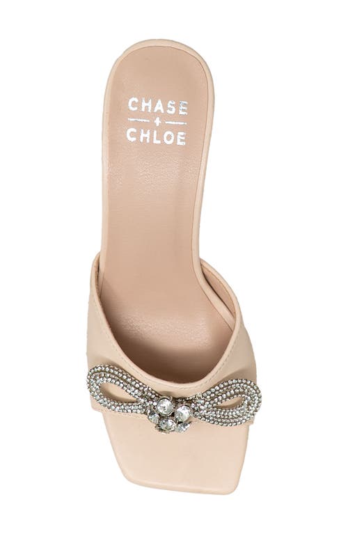 CHASE & CHLOE CHASE AND CHLOE ARABELLA RHINESTONE BOW MULE SANDAL