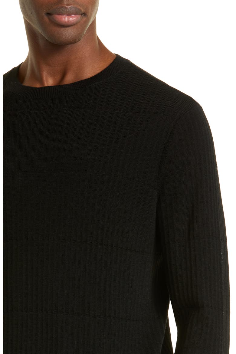 Virgin Wool Rib Sweater, Alternate, color, BLACK