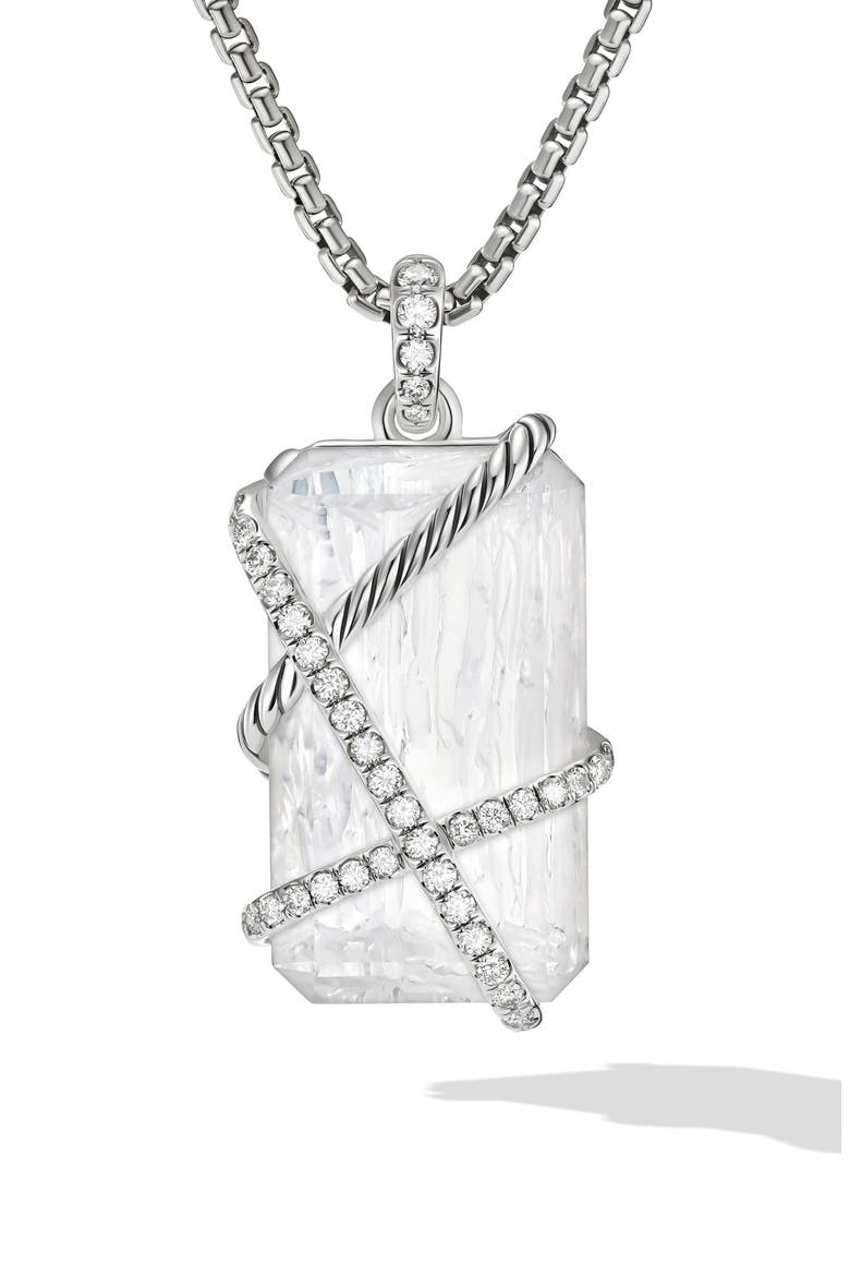 Cable Wrap Pavé Diamond Enhancer, Main, color, STERLING SILVER/ CRYSTAL