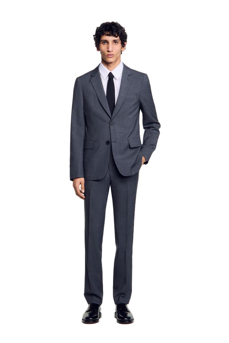 Wool suit jacket, Alternate, color, Mocked grey