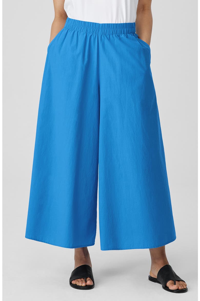 Organic Cotton Poplin Ankle Extra Wide Leg Pants, Main, color, CALYP