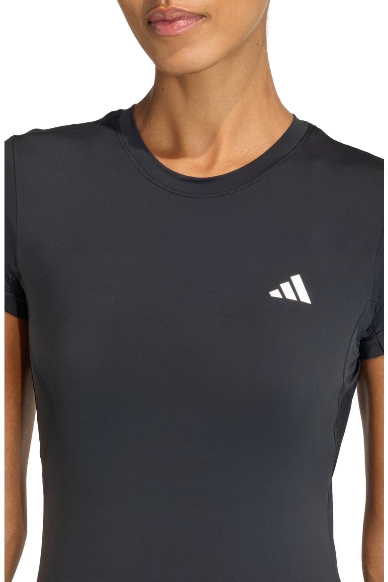 Power Essentials Workout Contour T-Shirt, Alternate, color, BLACK