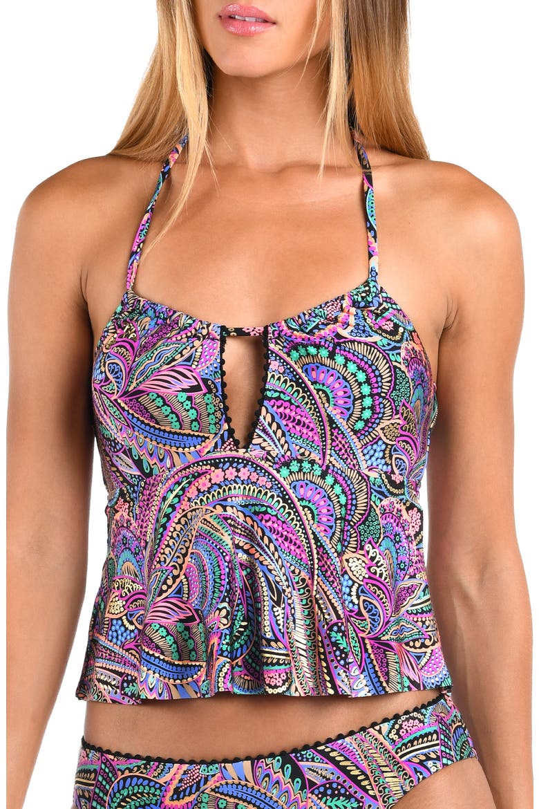 Disco Tankini Top, Main, color, PURPLE MULTI