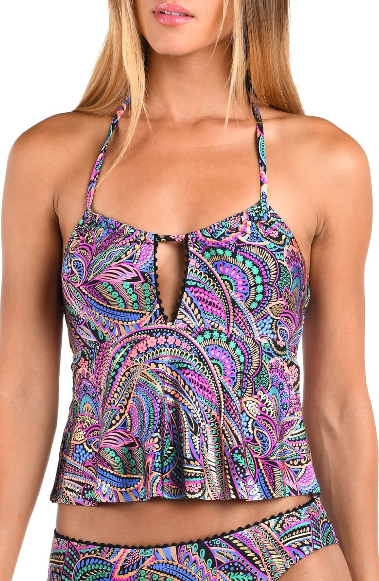 Sunshine 79 Disco Tankini Top, Main, color, Purple Multi