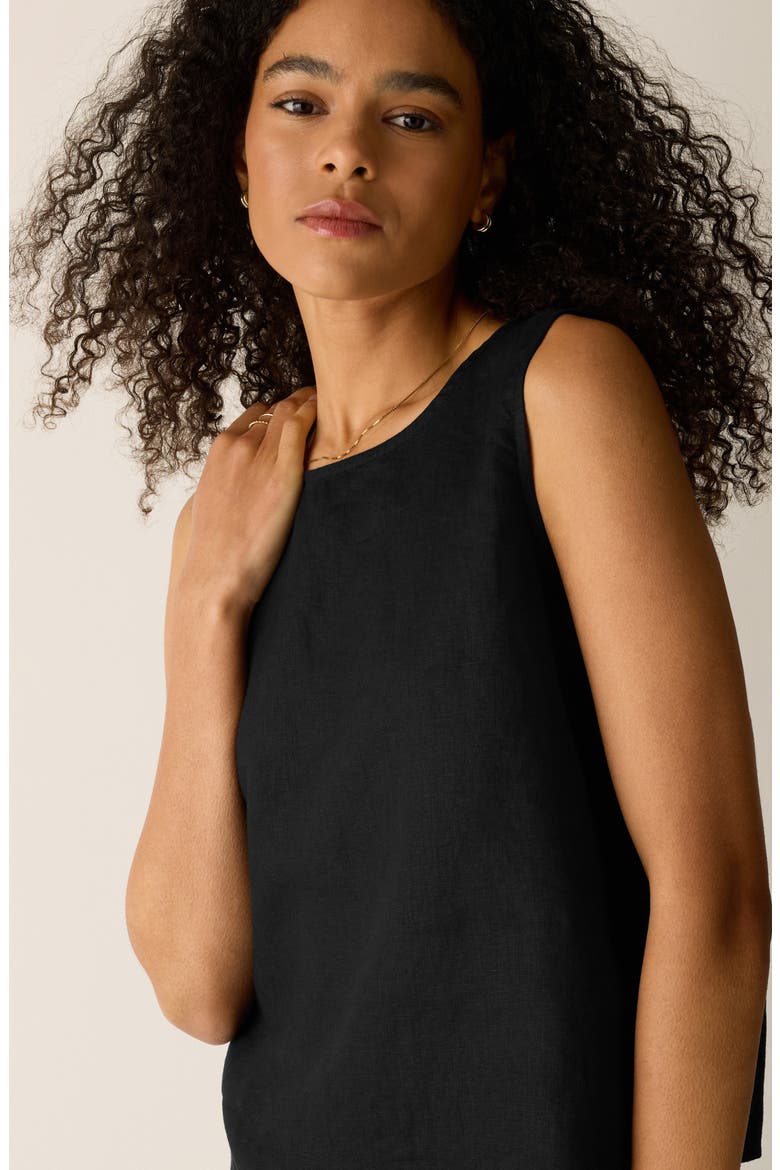Organic Linen Shell, Alternate, color, BLACK