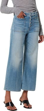 Citizens of Humanity Lyra Exposed Button High Waist Crop Wide Leg Jeans