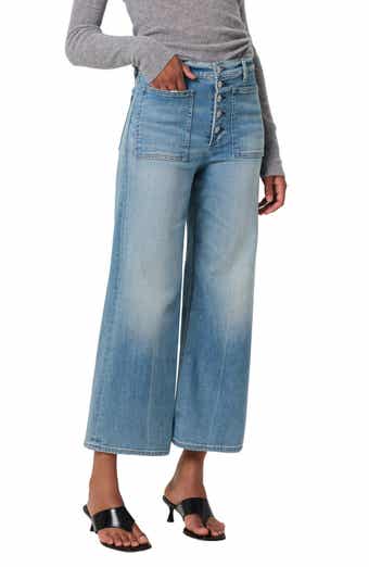 Citizens of Humanity Lyra Exposed Button High Waist Crop Wide Leg Jeans