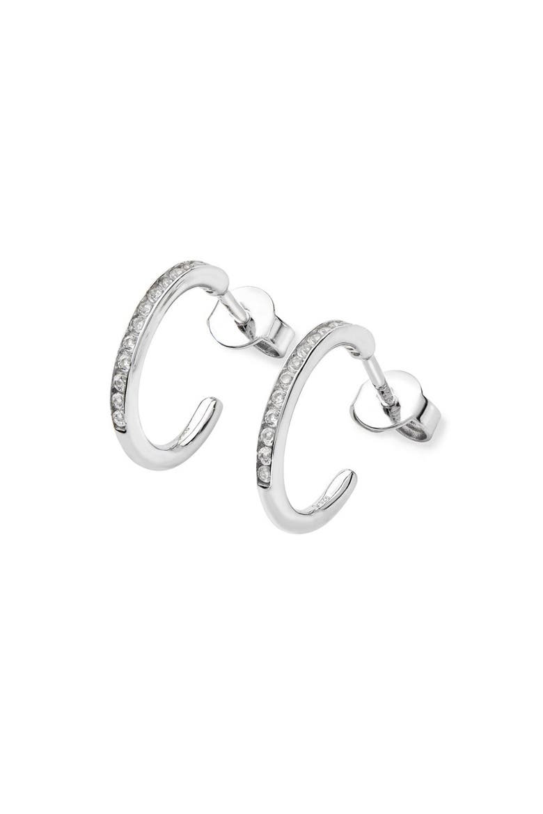 Skinny Drip Hoops, Main, color, Sterling Silver