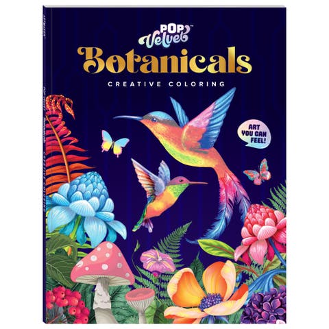 Pop Velvet, Botanicals, Adult Creative Coloring, 16 Designs