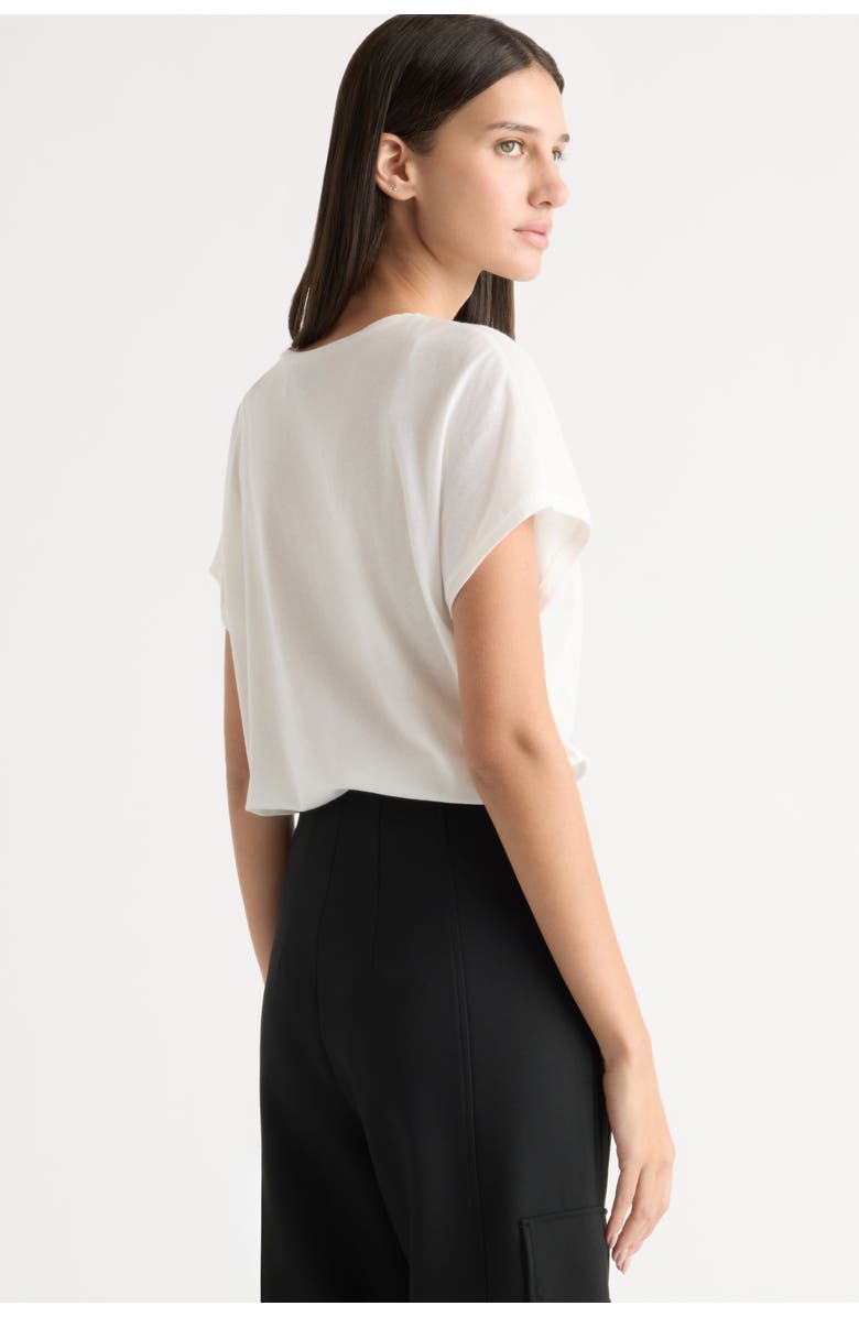 Modern Citizen Willa Organic Cotton V-Neck Tee, Alternate, color, White