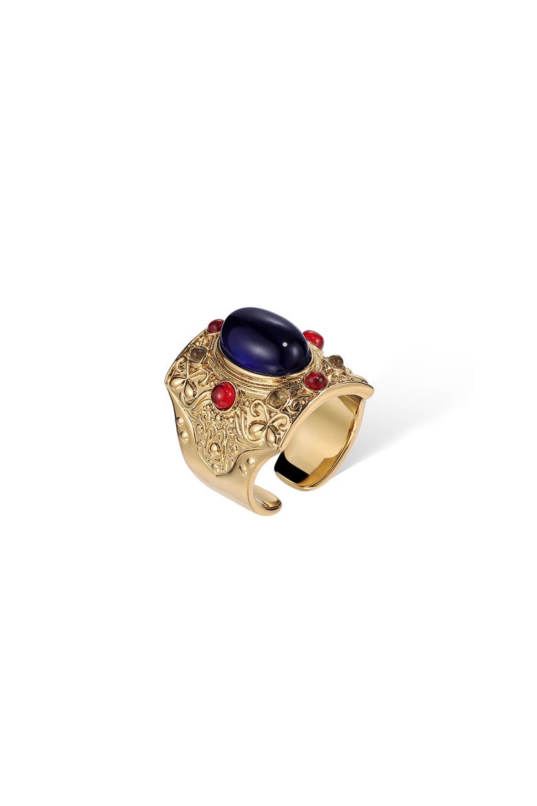 Byzantine King Ring, Main, color, Gold & Red & Blue & White