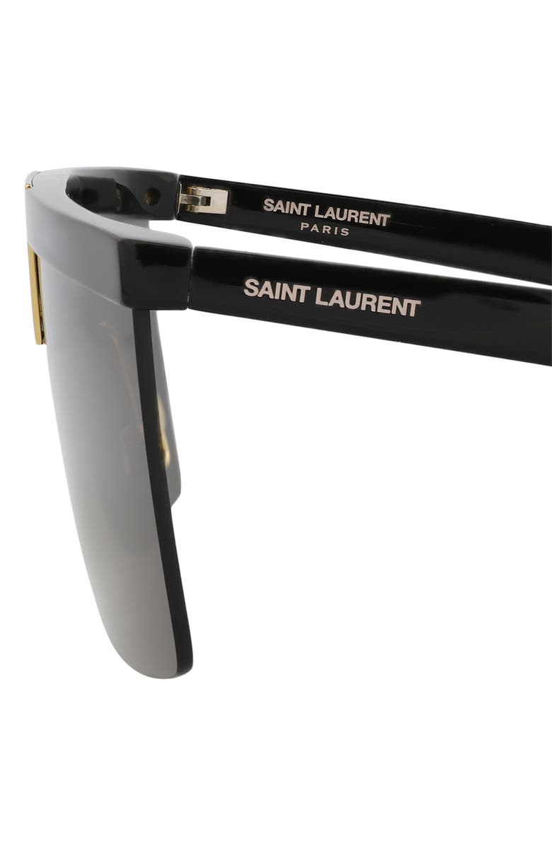 Saint Laurent 99mm Shield Sunglasses, Alternate, color, Black Black Black