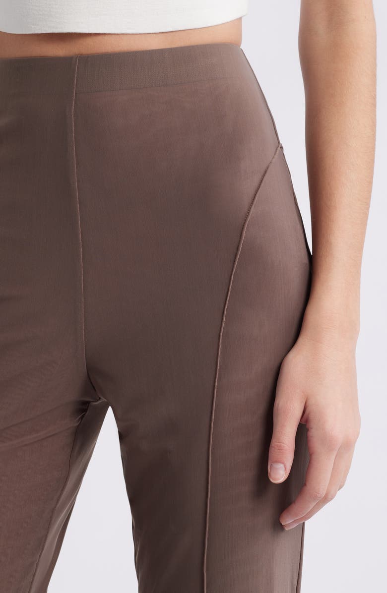 Mistress Rocks Flared Mesh Pants, Alternate, color, Dusty Brown