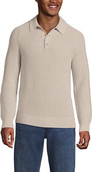 Lands' End Long Sleeve Drifter Polo Sweater