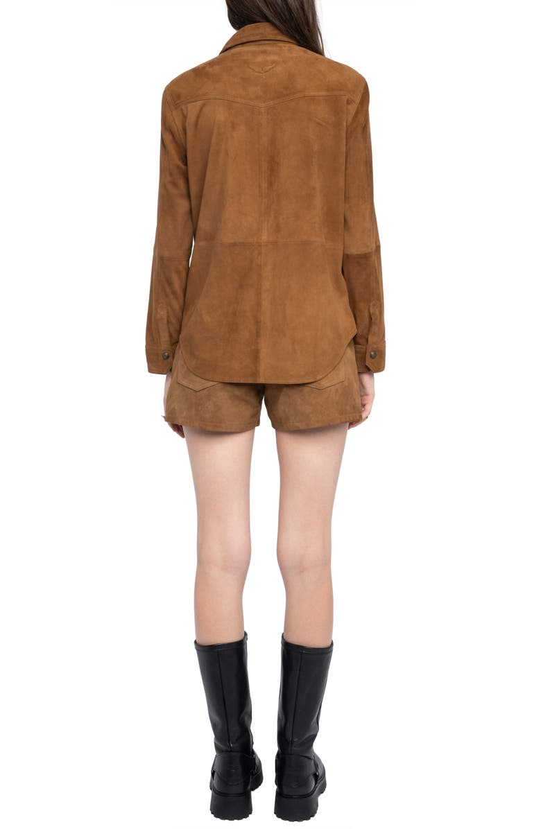 Zadig & Voltaire Thelma Suede Jacket, Alternate, color, Daim