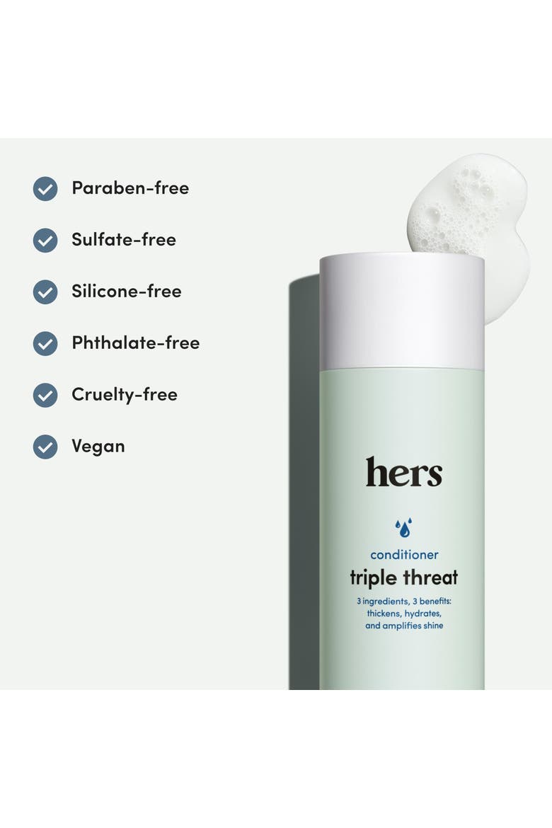 Triple Threat Hydrating Conditioner  Repairing, Shine-Boosting, Amino Acid Blend with Argan, Coconut & Sunflower Oils, Alternate, color, Blue-Green