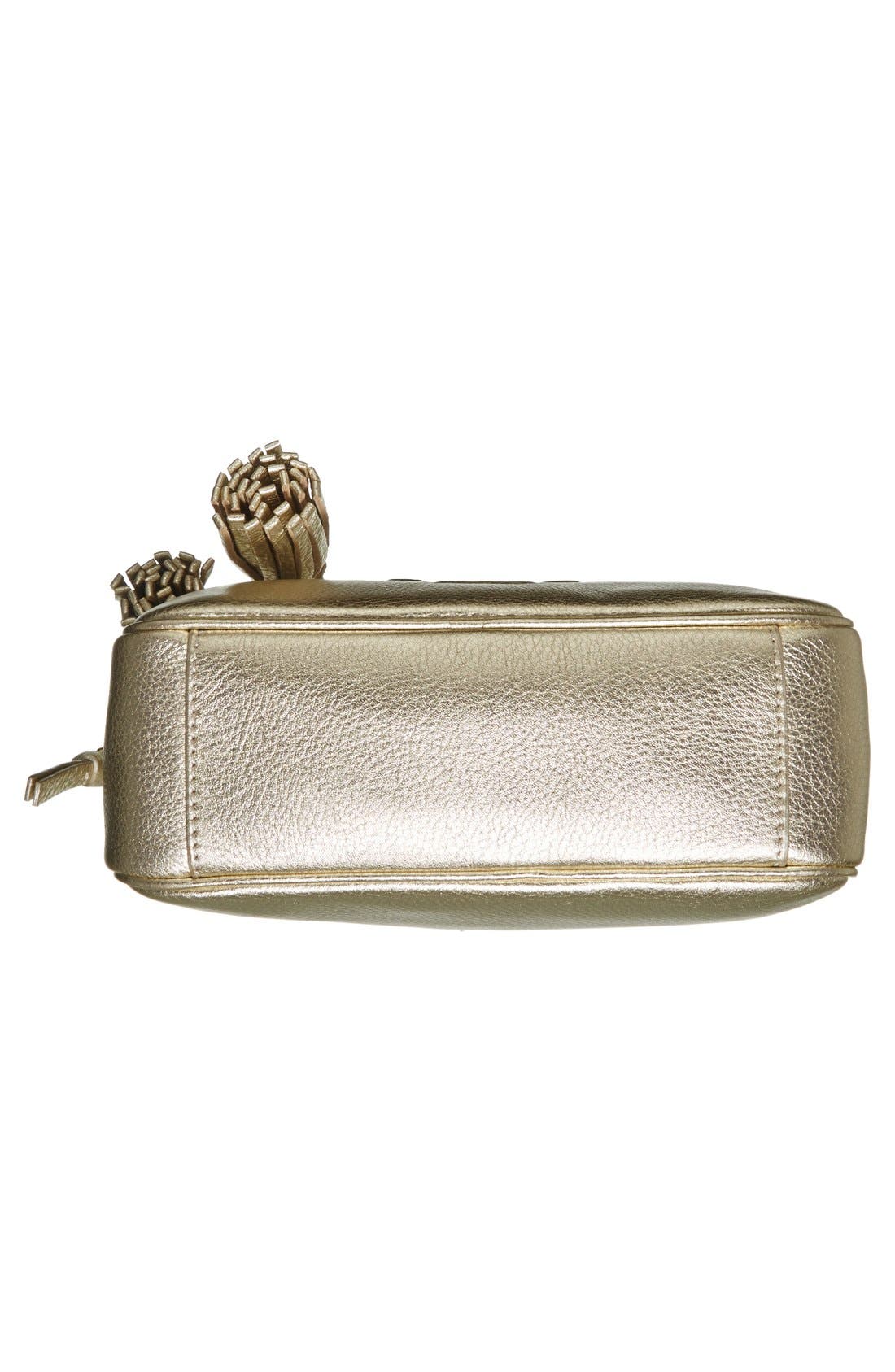 Tory Burch 'Thea' Metallic Leather Crossbody Bag, Alternate, color, 