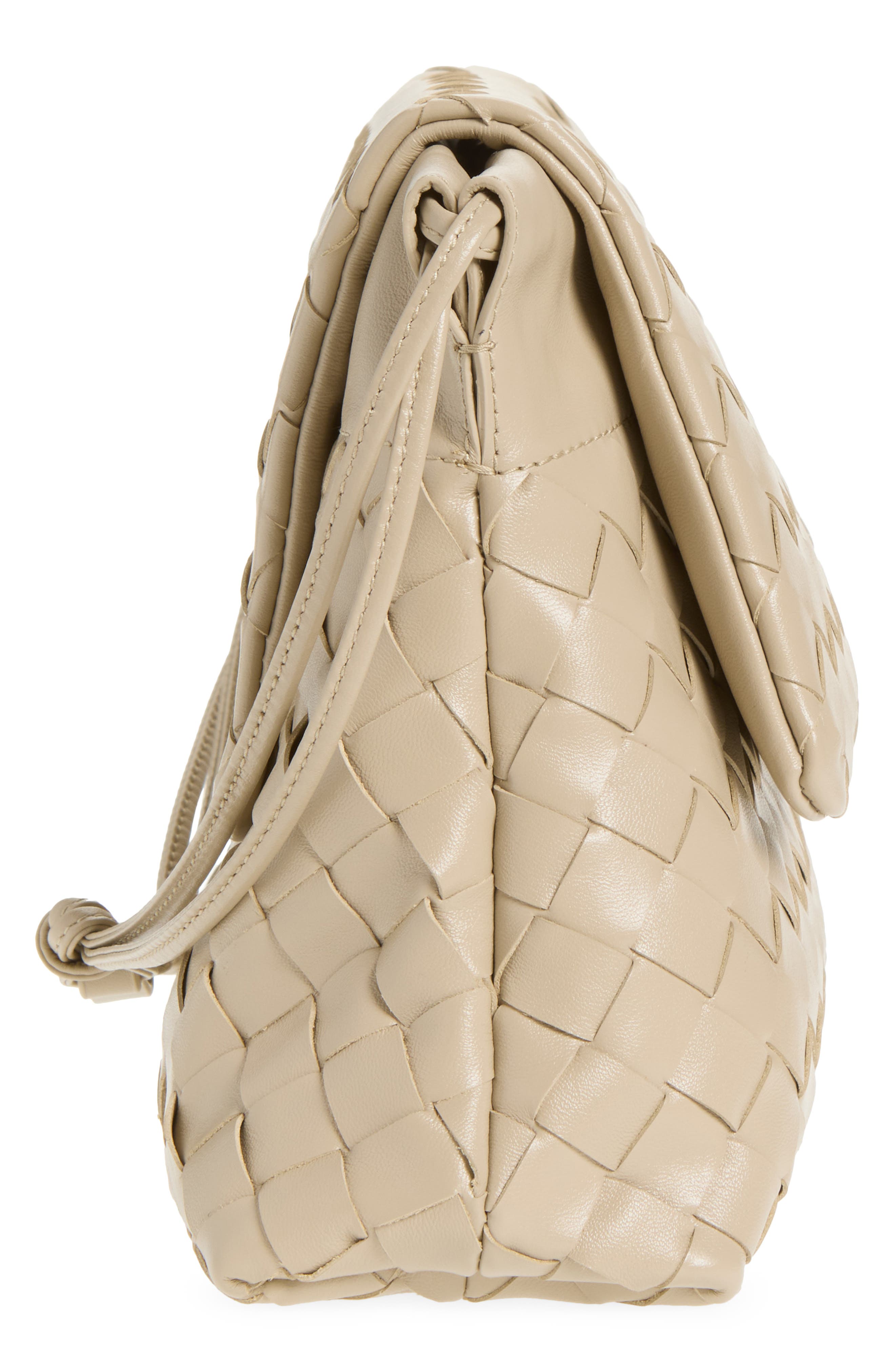 Dustbag Day Intrecciato Leather Shoulder Bag, Alternate, color, 9615 ECRU-GOLD