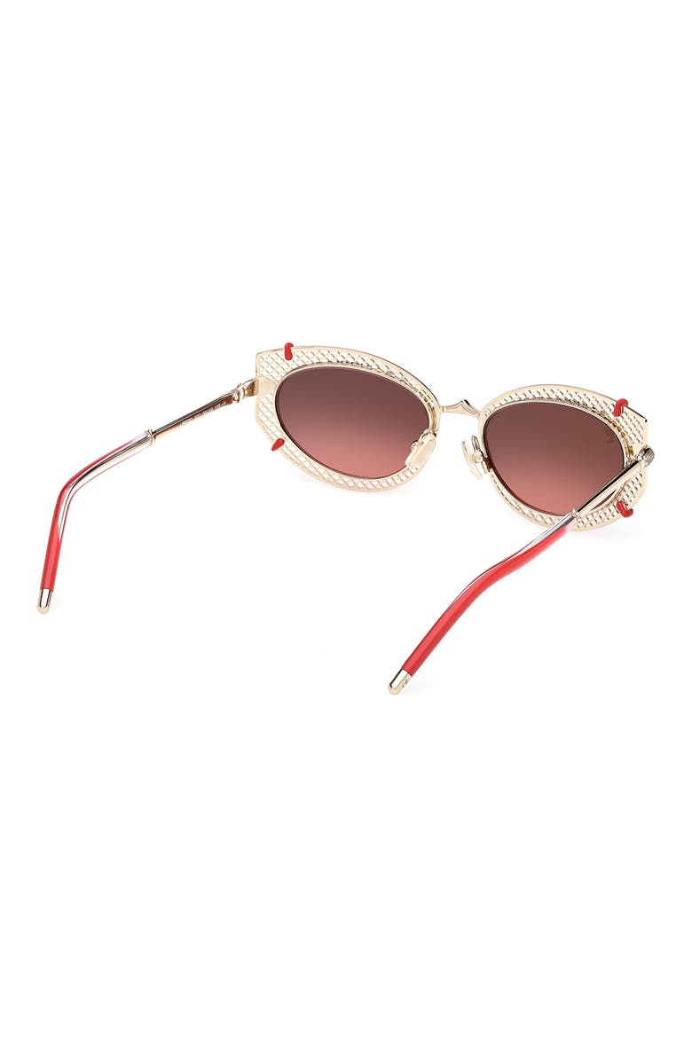 54mm Oval Sunglasses, Alternate, color, PALE GOLD / ZEISS SMOKE MIRROR