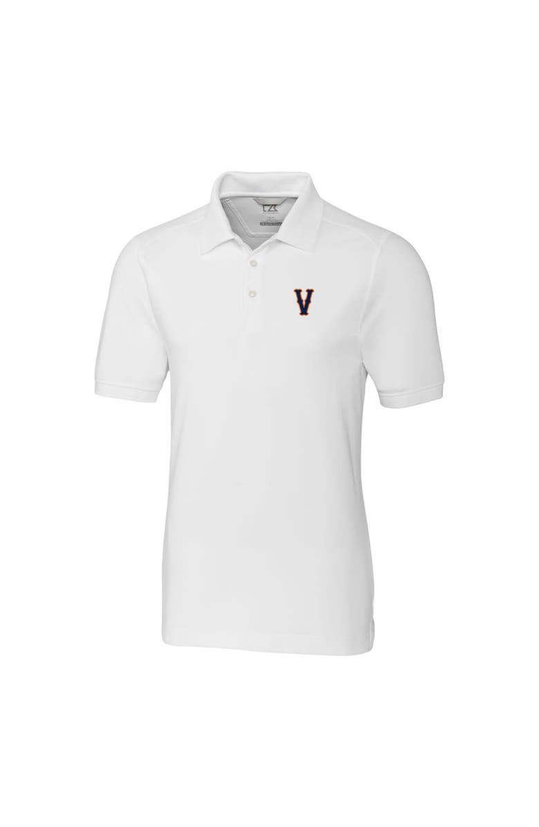 Cutter & Buck Men's Cutter & Buck White Virginia Cavaliers Vintage Advantage Tri-Blend DryTec Pique Polo, Alternate, color, 