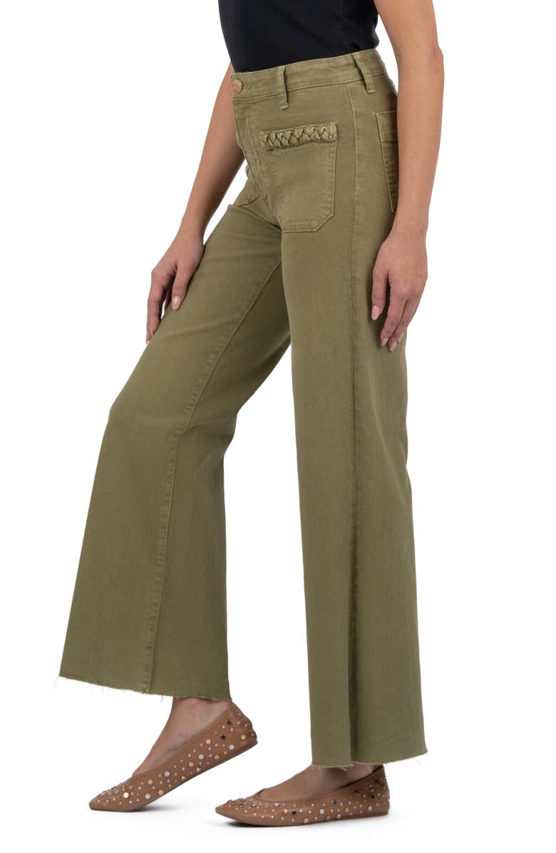KUT from the Kloth Meg Braid Pocket Raw Hem High Waist Ankle Wide Leg Jeans, Alternate, color, 