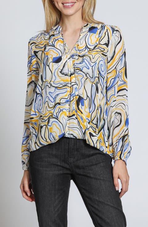 Print Surplice Neck Top