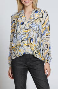 APNY Print Surplice Neck Top
