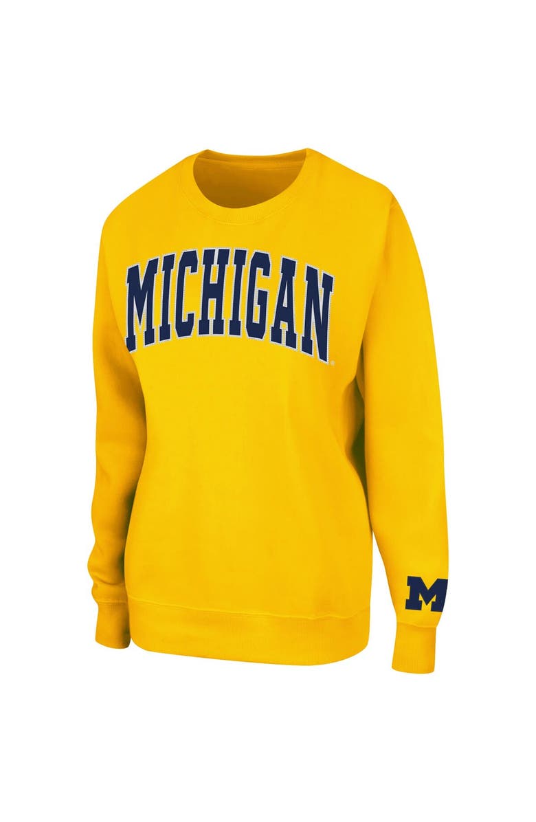 COLOSSEUM Women's Colosseum Maize Michigan Wolverines Campanile Pullover Sweatshirt, Alternate, color, Maize
