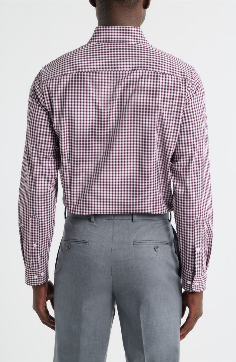 Mizzen+Main Leeward Trim Fit Gingham Performance Button-Up Shirt, Alternate, color, Eggplant Crew Gingham