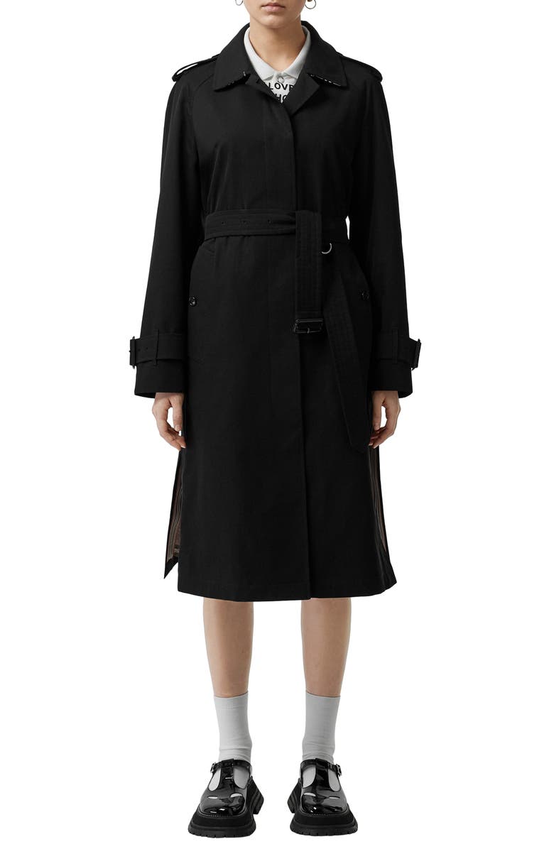 Burberry Crostwick Side Slit Tropical Gabardine Trench Coat, Main, color,