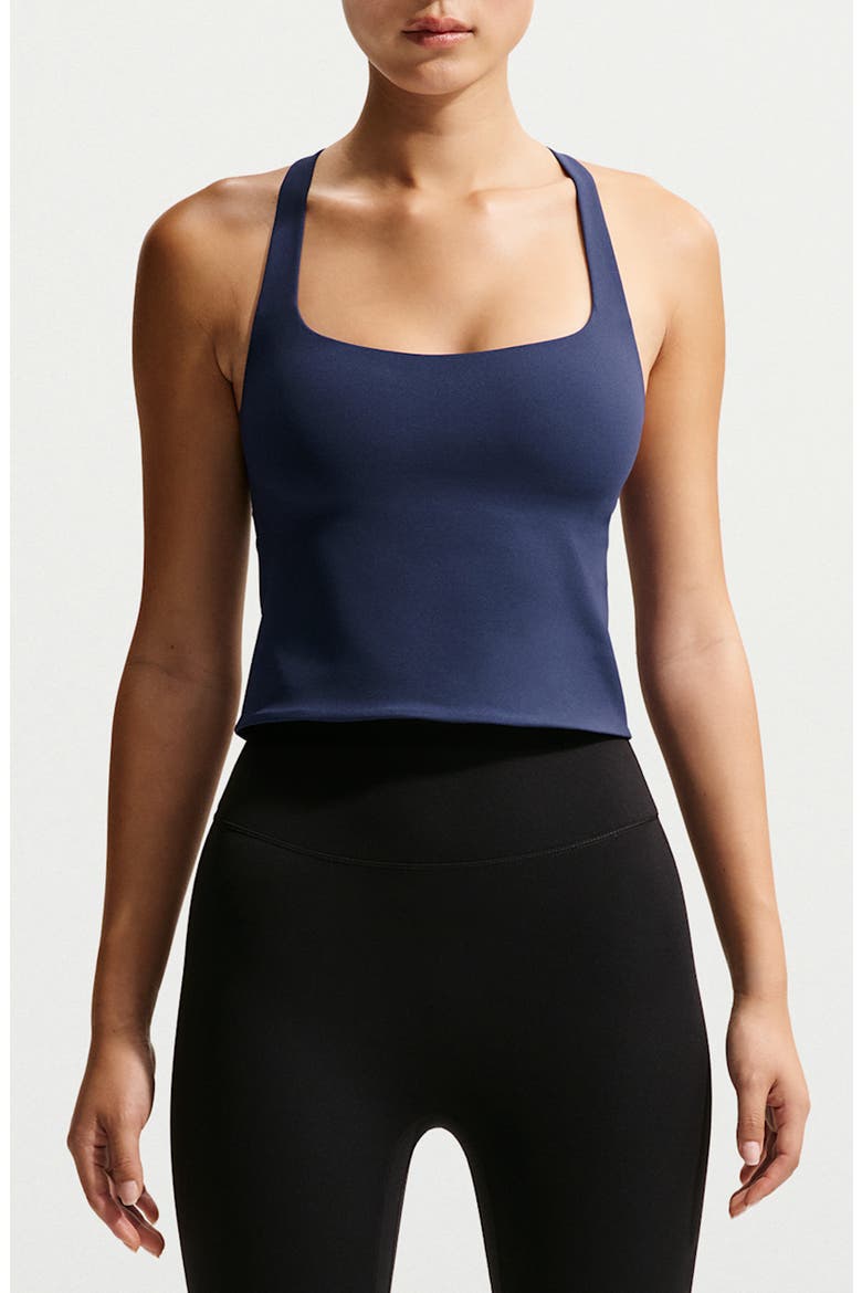 Zenvy Longline Sports Bra, Main, color, MIDNIGHT NAVY/ WHITE