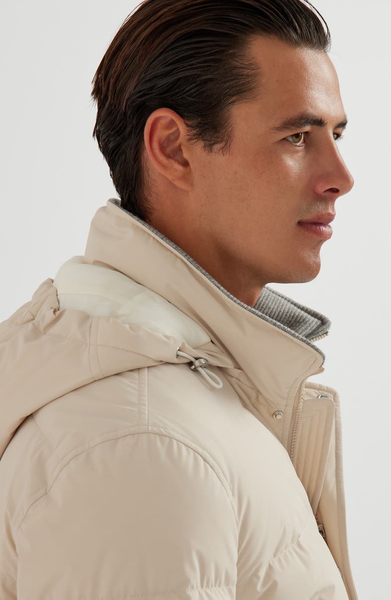Brunello Cucinelli Taffeta down jacket, Alternate, color, Oat