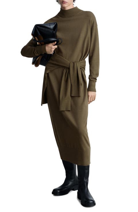 Mock Neck Long Sleeve Dress (Regular & Plus)