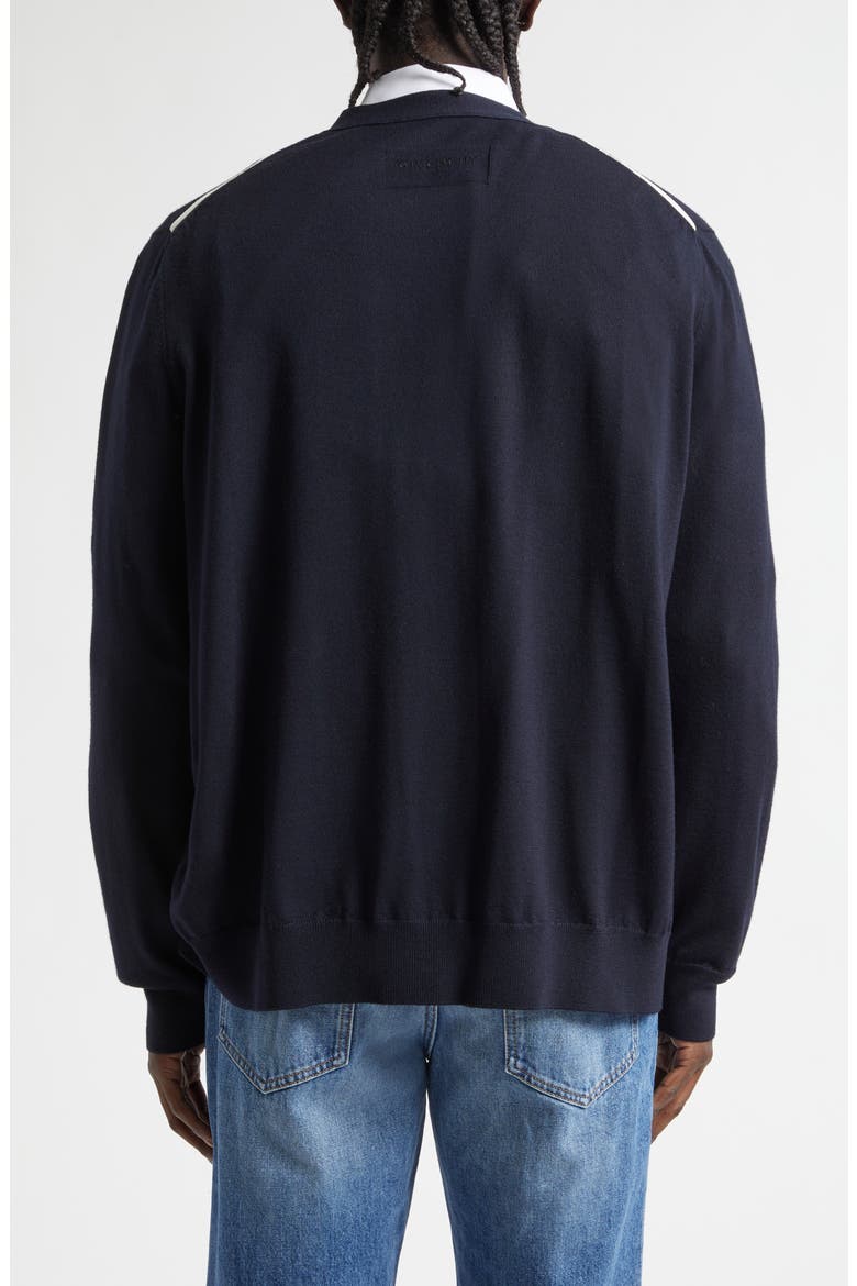 Cotton V-Neck Cardigan, Alternate, color, DARK NAVY