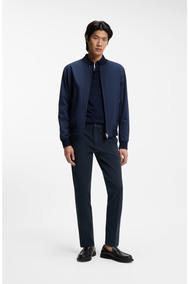 Kaiton Slim Fit Flat Front Stretch Cotton Chinos, Alternate, color, DARK BLUE